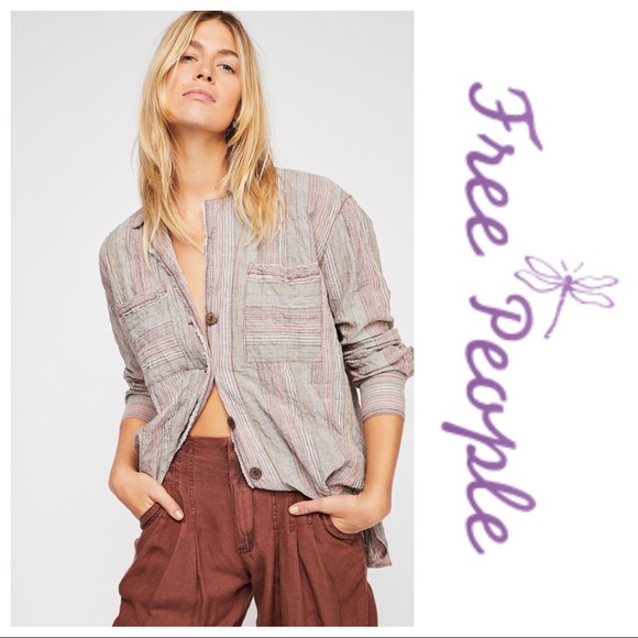 Free People Tops - NWT Free People High Tide Multi-Stripe Buttondown